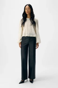 Object Pantalón efecto piel Negro Online