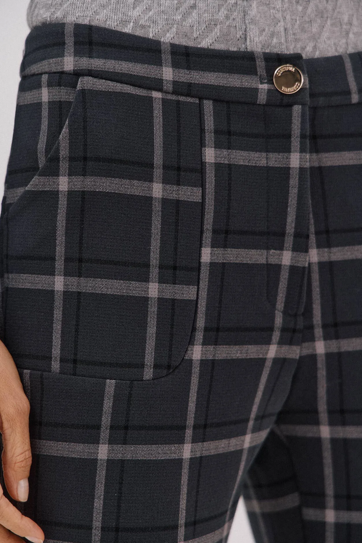 Cortefiel Pantalón elástico confort Estampado gris Outlet