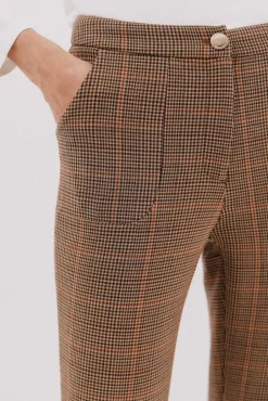 Cortefiel Pantalón elástico confort Estampado marr&oacute;n Hot