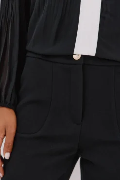 Cortefiel Pantalón elástico confort Negro Clearance