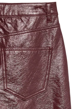 Vero Moda Pantalón encerado efecto brillo Granate Outlet