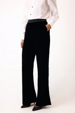 Pedro del Hierro Pantalón flare combinado Negro Hot