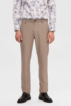 Selected Pantalón formal slim fit. Beige Discount