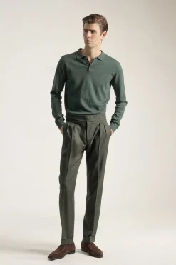 PuroEGO Pantalón gurkha slim fit Verde oscuro Discount