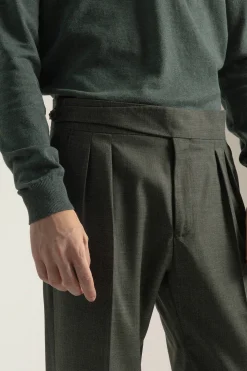 PuroEGO Pantalón gurkha slim fit Verde oscuro Discount