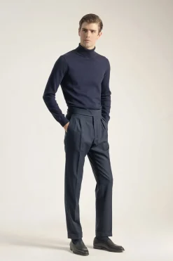 PuroEGO Pantalón gurkha slim fit Azul marino
