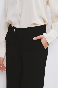 Vila Pantalón largo de pana Negro Sale