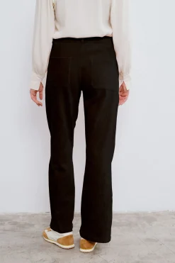 Vila Pantalón largo de pana Negro Sale