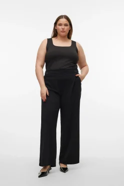 Vero Moda Curve Pantalón largo de pata ancha Curve Negro Best