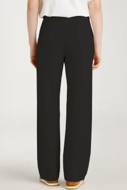 Vila Pantalón largo de punto con viscosa Negro Discount