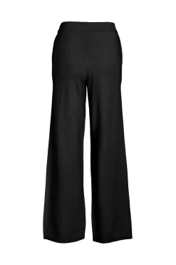 Vila Pantalón largo de punto con viscosa Negro Discount