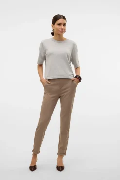 Vero Moda Pantalón largo de vestir Marr&oacute;n Online