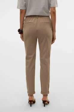 Vero Moda Pantalón largo de vestir Marr&oacute;n Online