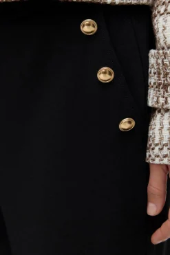 Vero Moda Pantalón largo detalle de botones Negro Outlet