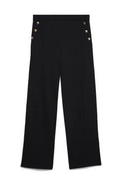Vero Moda Pantalón largo detalle de botones Negro Outlet