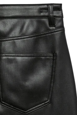 Vero Moda Pantalón largo efecto piel Negro Discount