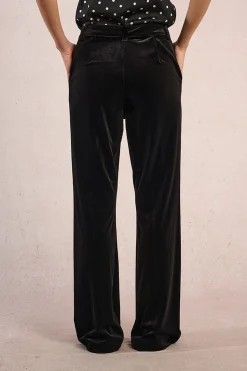 Molly Bracken Pantalón largo efecto terciopelo Negro Sale