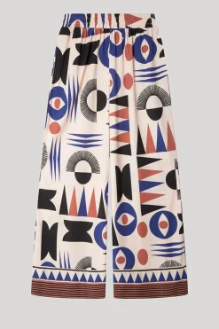 Gisela Pantalón largo motivos geométricos blanco Online