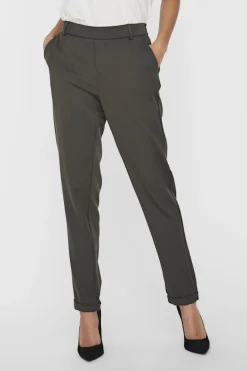 Vero Moda Pantalón largo recto Gris oscuro Outlet