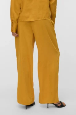 Vero Moda Pantalón largo satinado Amarillo Discount