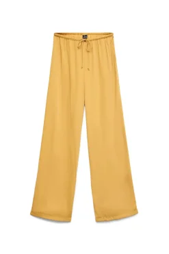 Vero Moda Pantalón largo satinado Amarillo Discount