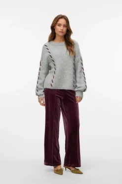 Vero Moda Pantalón largo terciopelo Morado New