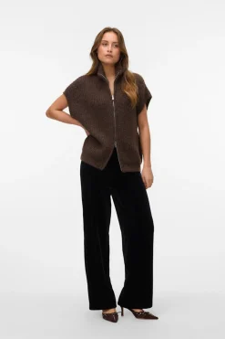 Vero Moda Pantalón largo terciopelo Negro New