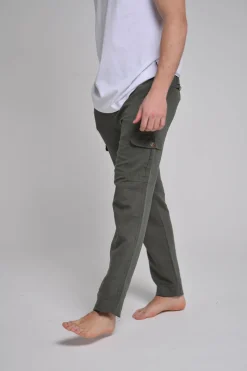 Cloking Pantalón Lino Cargo Verde Clearance