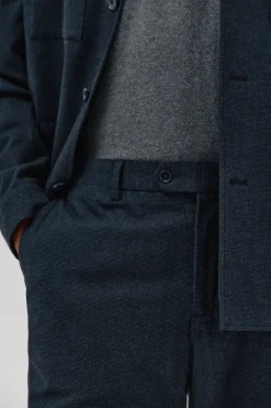 Cortefiel Pantalón microcuadro algodón Azul marino New