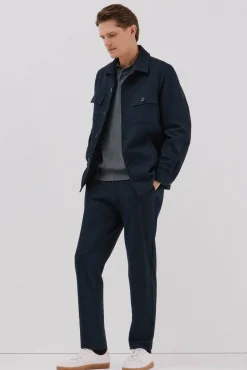 Cortefiel Pantalón microcuadro algodón Azul marino New