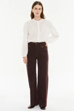 System Action Pantalón micropana burdeos Outlet