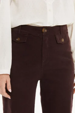 System Action Pantalón micropana burdeos Outlet