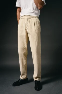 OOTO Pantalón pana con gomas Beige Discount