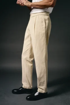 OOTO Pantalón pana con gomas Beige Discount