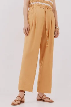 Cortefiel Pantalón pinzas con cinturón Arena