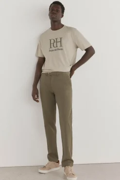 Pedro del Hierro Pantalón premium chino ligero slim fit Verde Sale