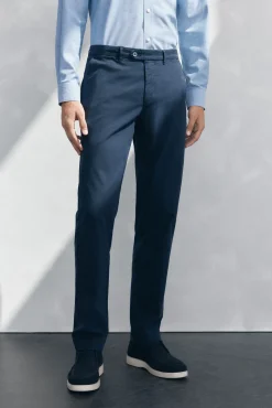 Pedro del Hierro Pantalón premium chino regular fit Azul Clearance