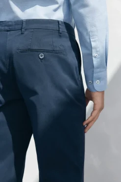 Pedro del Hierro Pantalón premium chino regular fit Azul Clearance