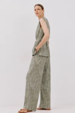 Cortefiel Pantalón punto jacquard Kaki Hot