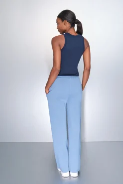 Dash and Stars Pantalón recto ancho medio azul Hot