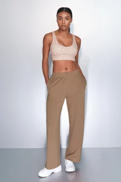 Dash and Stars Pantalón recto ancho canalé marrón nude Best