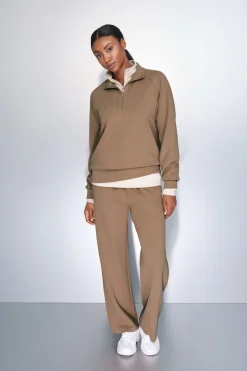 Dash and Stars Pantalón recto ancho canalé marrón nude Best