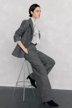 Pedro del Hierro Pantalón recto cheviot Gris