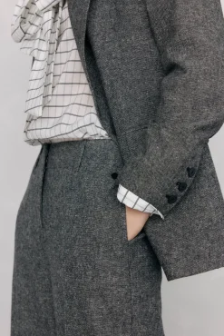 Pedro del Hierro Pantalón recto cheviot Gris