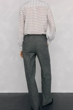 Pedro del Hierro Pantalón recto cheviot Gris