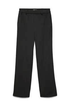 Vero Moda Pantalón recto con cintura elástica Negro Hot