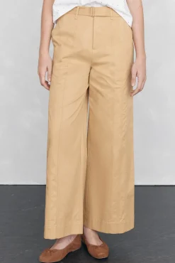 Pedro del Hierro Pantalón recto con detalle de costuras Amarillo Discount