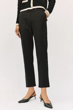 Cortefiel Pantalón recto con goma en la espalda Negro