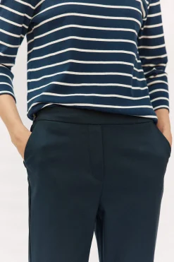 Cortefiel Pantalón recto con goma en la espalda Azul marino Sale