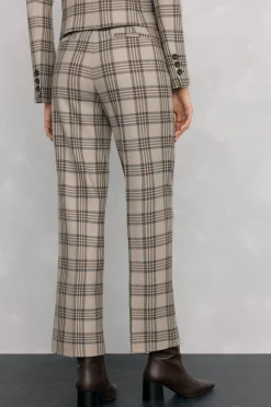 Pedro del Hierro Pantalón recto de cuadros Marr&oacute;n Best